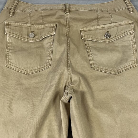 WHBM The Pret-A-Jet Pants Womens 10 Long Khaki High-Rise Utility Straight Leg - Picture 13 of 13